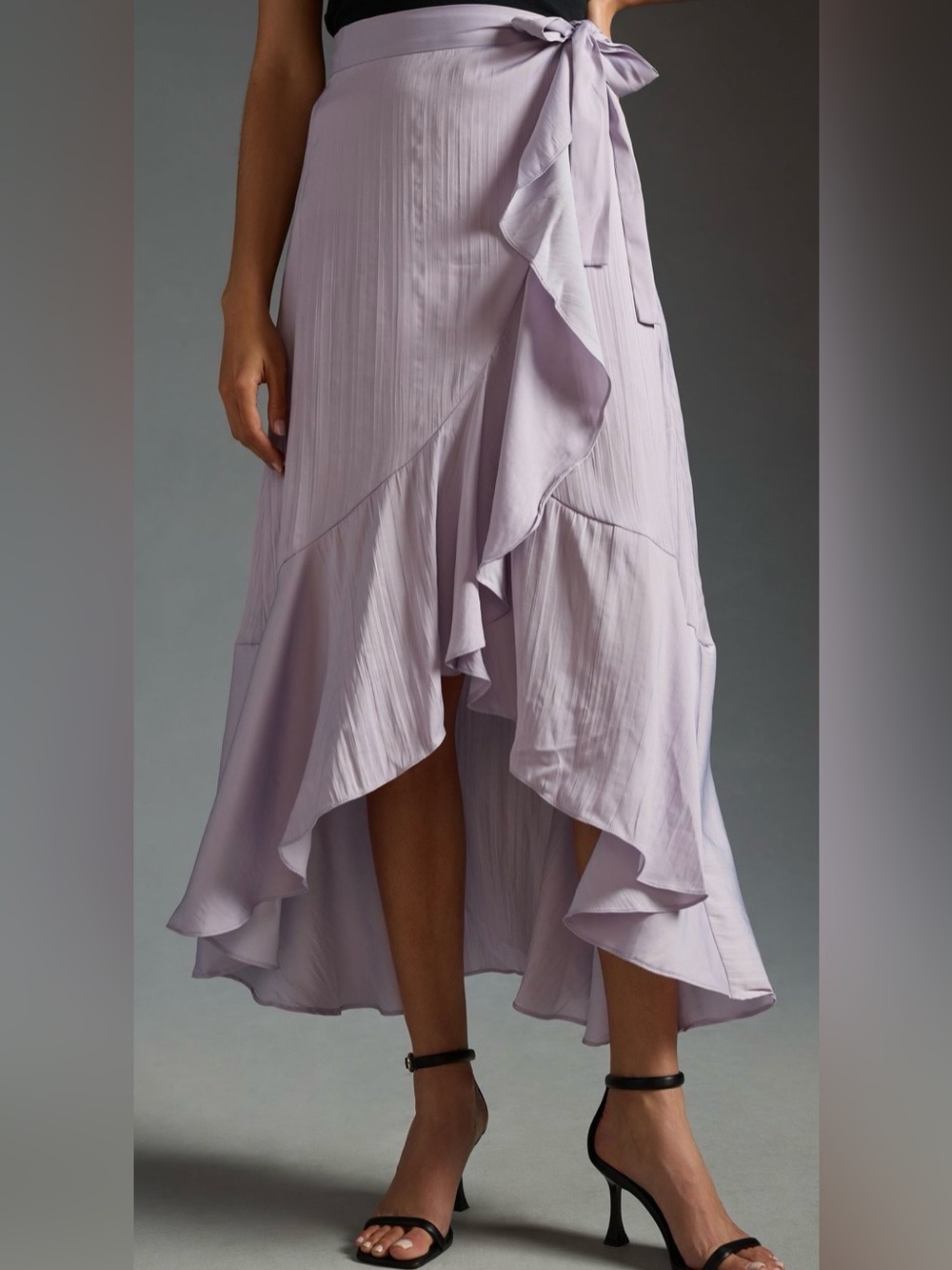 Maeve Ruffled Wrap Maxi Liliac Skirt